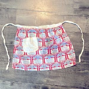Vintage Handmade BUDWEISER BEER Cooking Apron Skirt W/Pocket